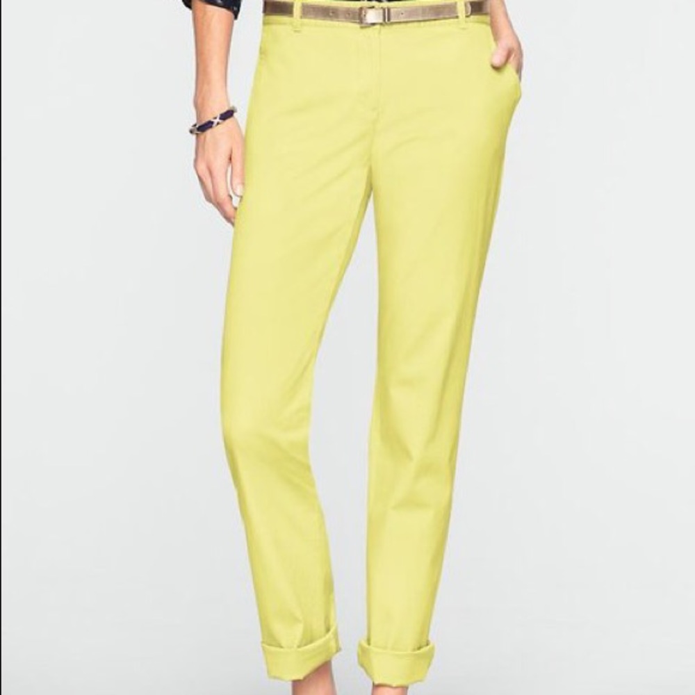 Talbots The Weekender Bright Yellow pant